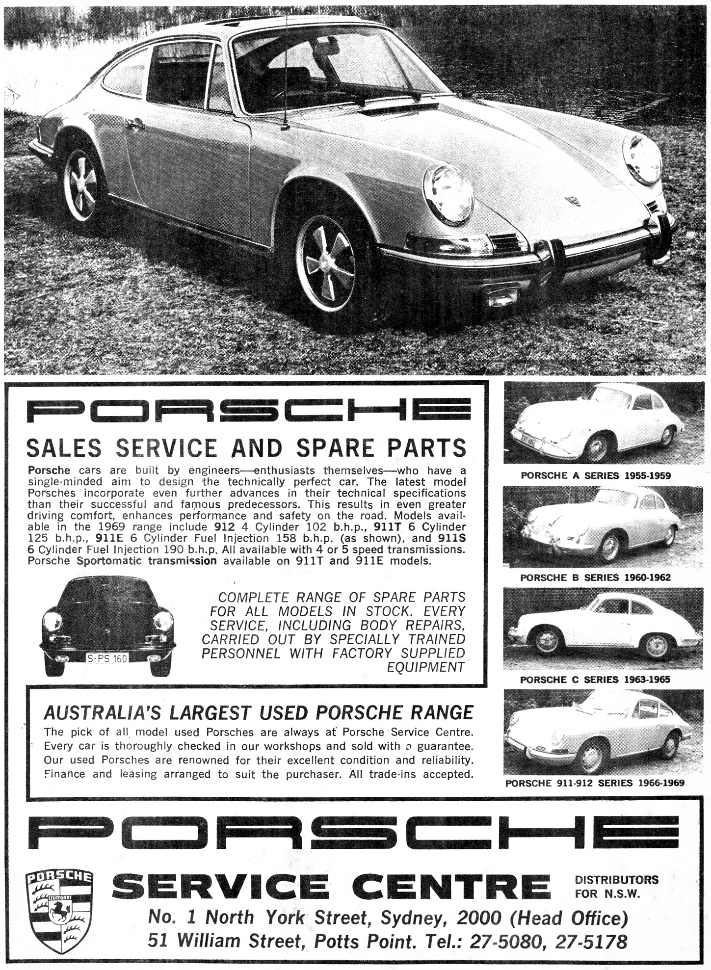 1969 Porsche Service Centre 912 911T 911E 911S